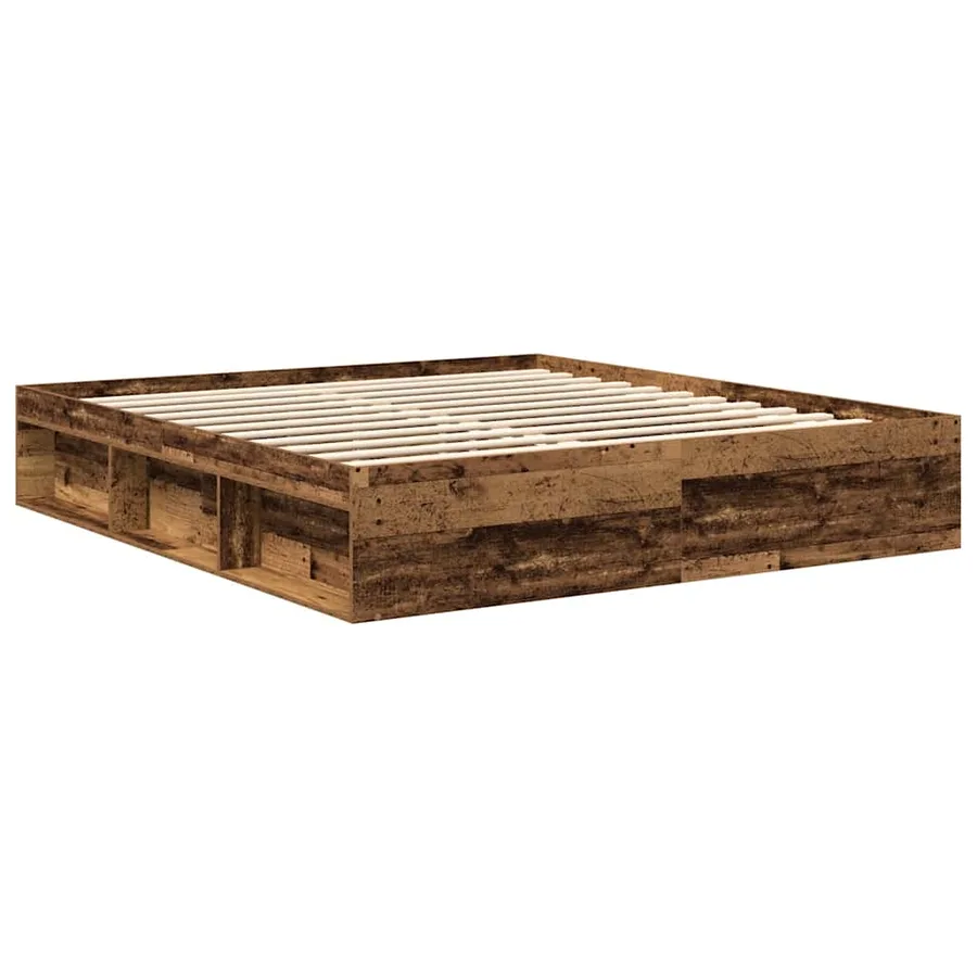 Cadre de lit sans matelas vieux bois 180x200 cm bois ingénierie - 7