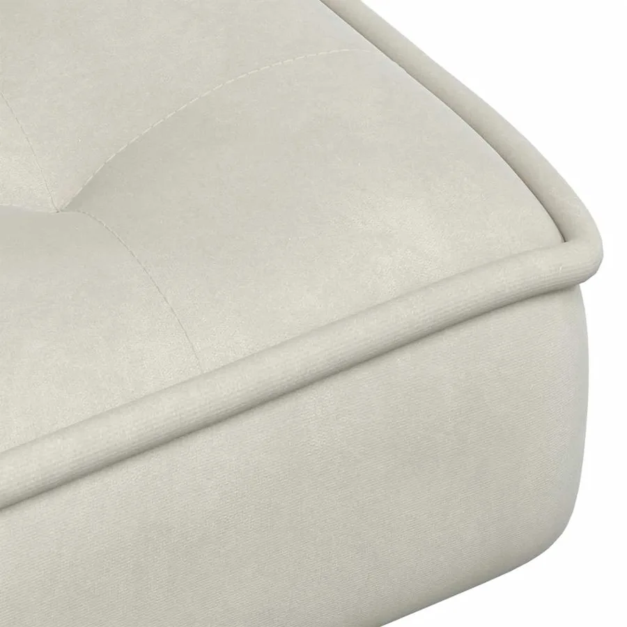 Chaise de relaxation crème 64x74x84 cm velours - 8