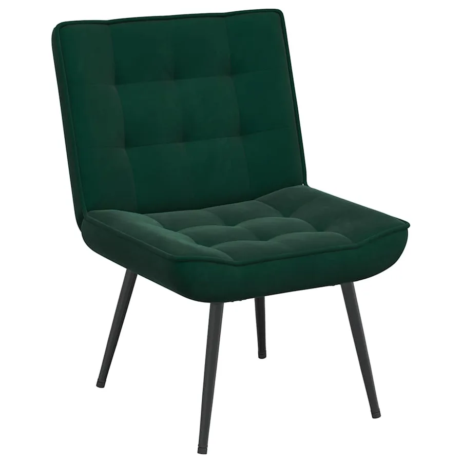 Chaise de relaxation vert foncé 64x74x84 cm velours - 2