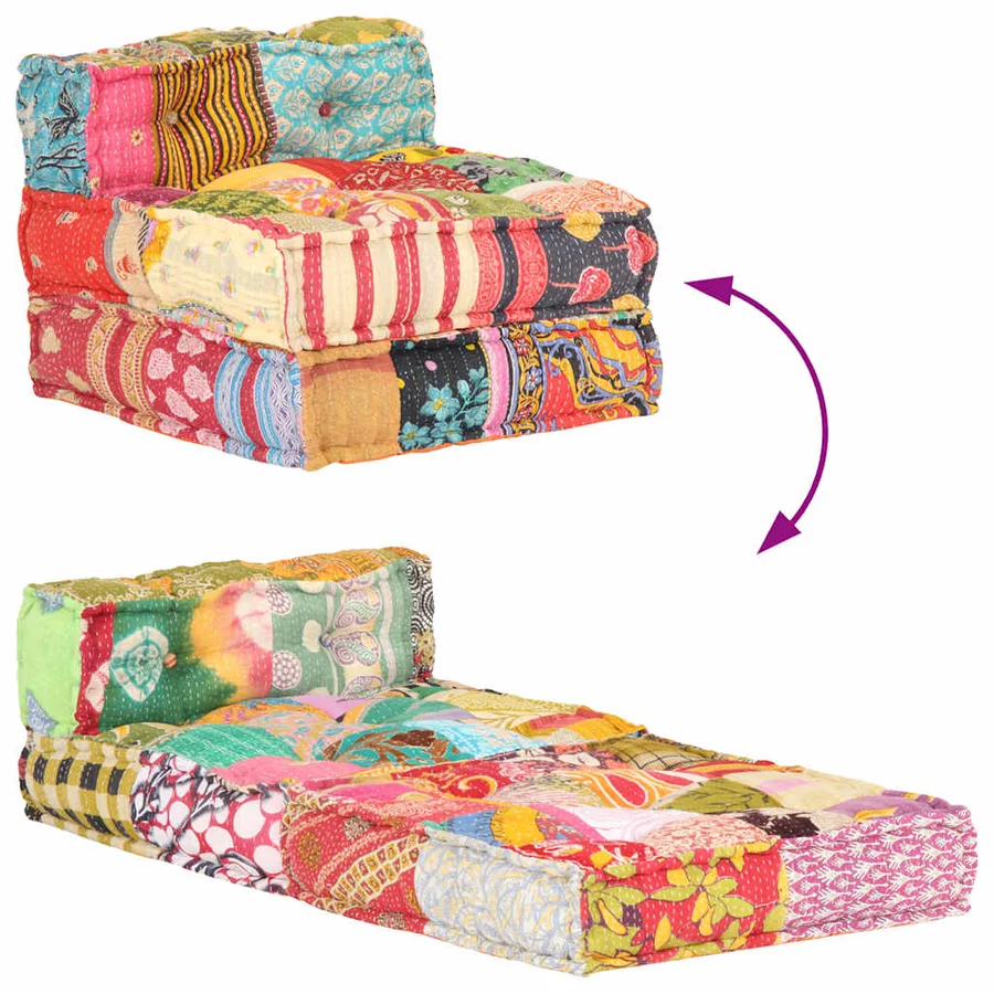 Pouf modulaire Patchwork Tissu - 8