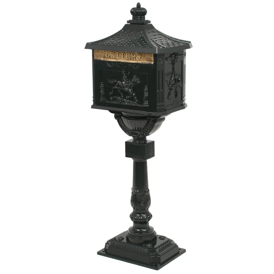 Boîte aux lettres sur pied Aluminium Vintage Antirouille Vert - 2