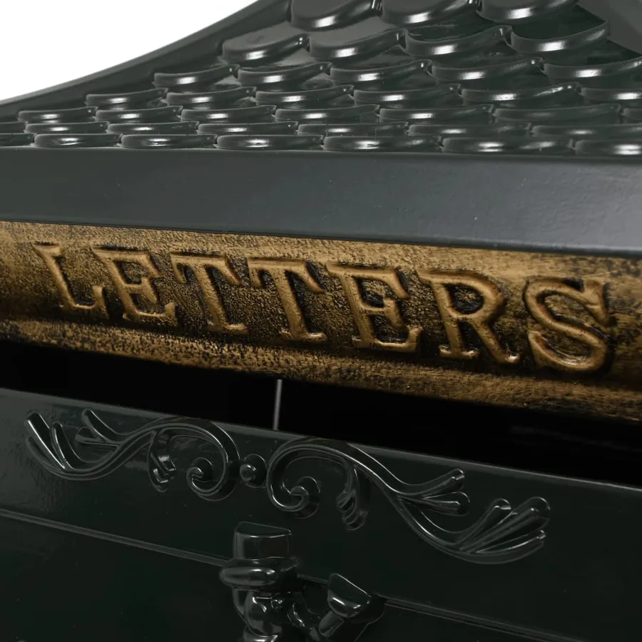 Boîte aux lettres sur pied Aluminium Vintage Antirouille Vert - 5