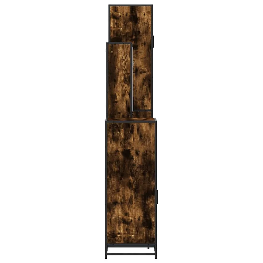 Ensemble meubles salle de bain 4 pcs chêne fumé bois ingénierie - 7