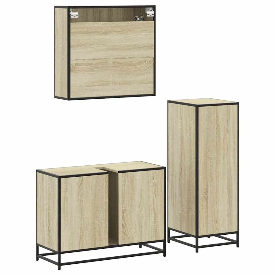 Ensemble de meubles de salle de bain 3 pcs chêne sonoma - 8