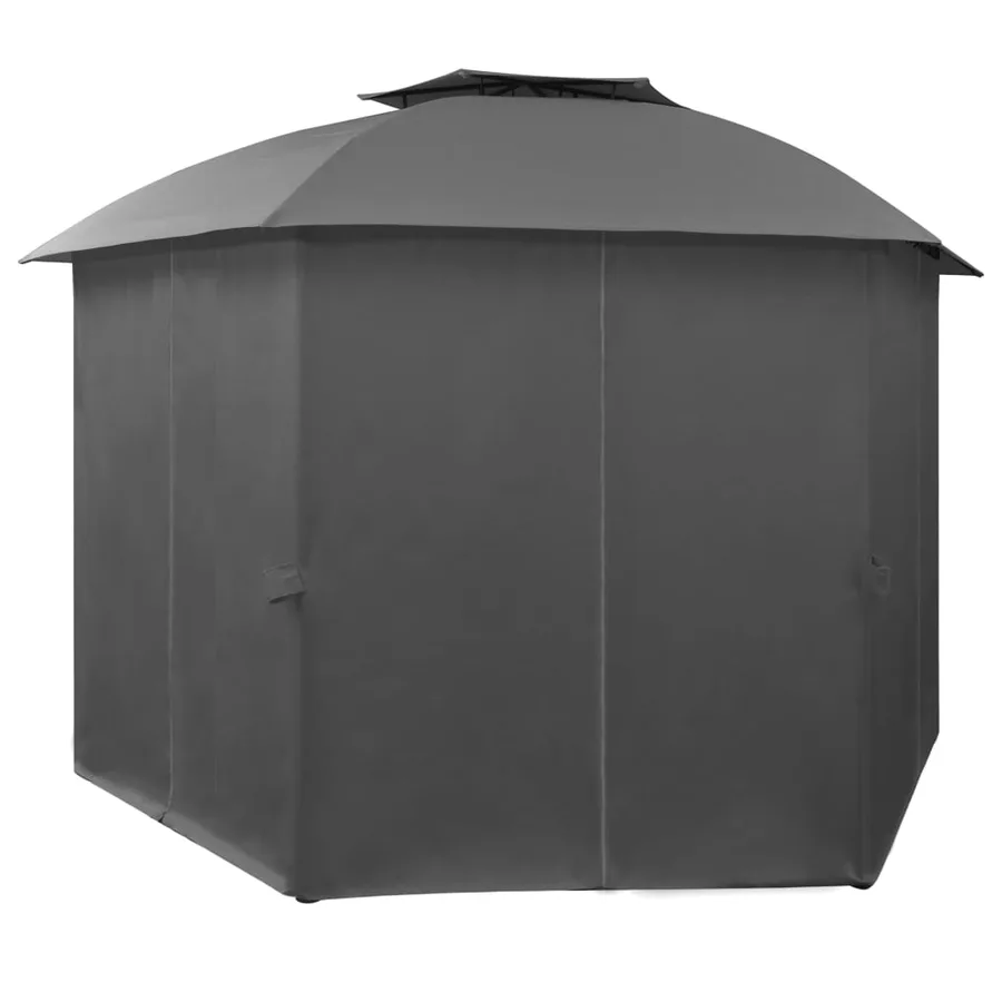 Chapiteau tente de jardin avec rideaux Hexagonal 360 x 265 cm - 3