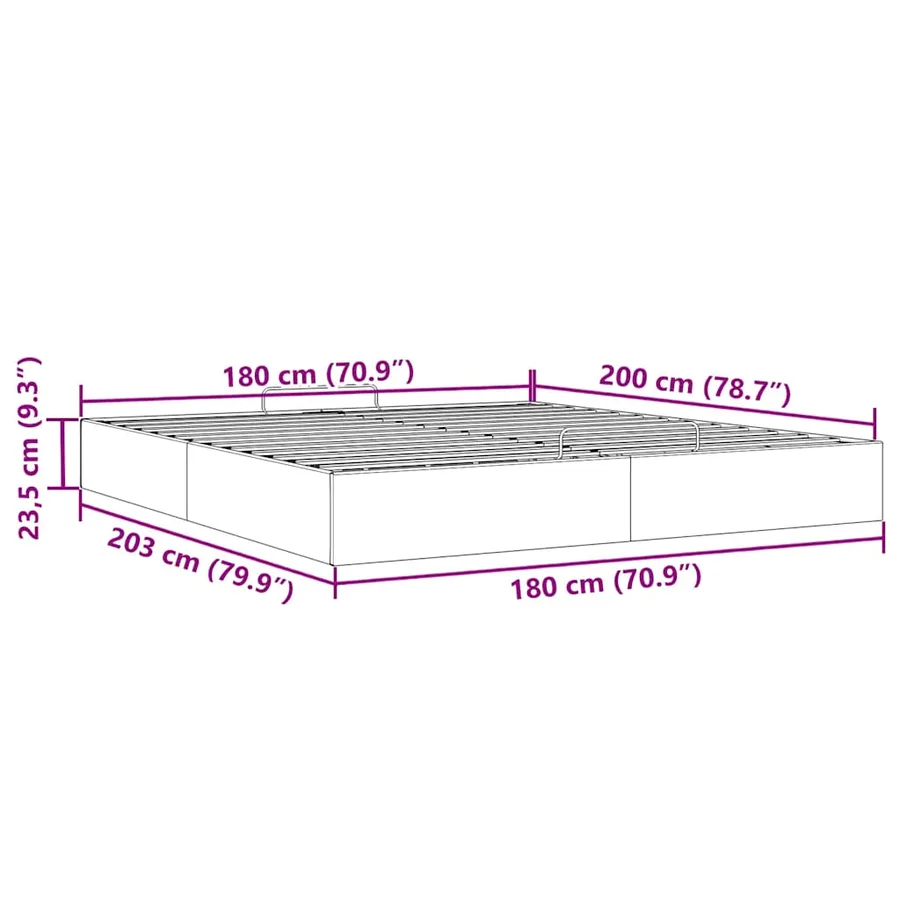 Cadre de lit ottoman avec matelas gris foncé 180x200 cm velours - 14