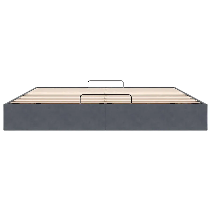 Cadre de lit ottoman avec matelas gris foncé 180x200 cm velours - 7