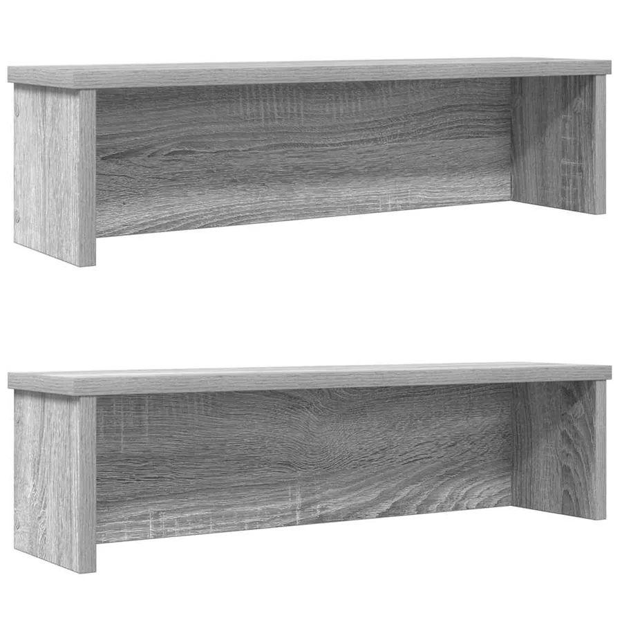 Étagères de cuisine empilables 2 pcs sonoma gris 60x15x16 cm