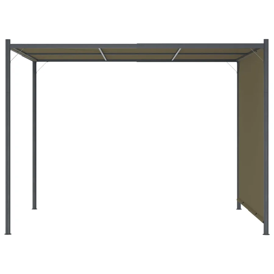 Pergola de jardin avec auvent rétractable 3x3 m Taupe 180 g/m² - 3