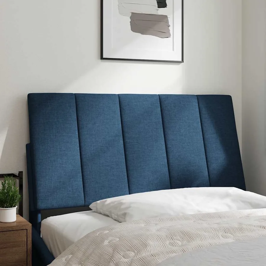 Coussin de tête de lit Hanko bleu 100 cm tissu - 2