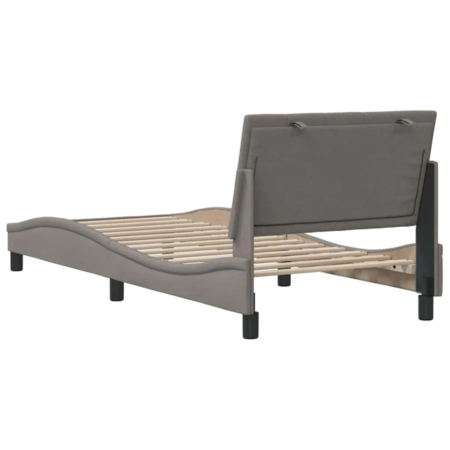 Cadre de lit sans matelas Hanko taupe 90x190 cm tissu - 9