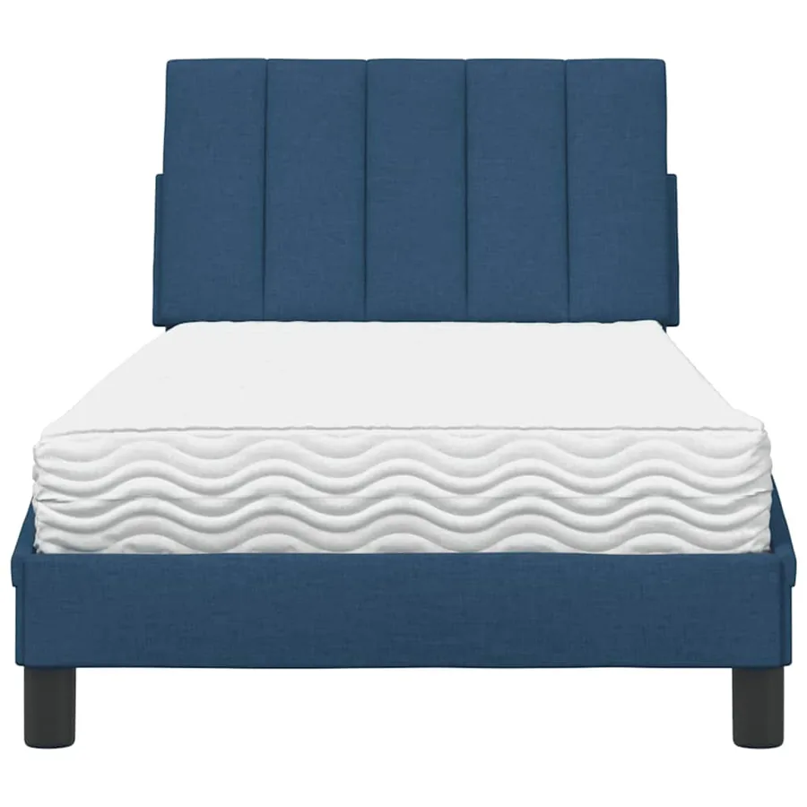 Lit avec matelas Hanko bleu 90x190 cm tissu - 5