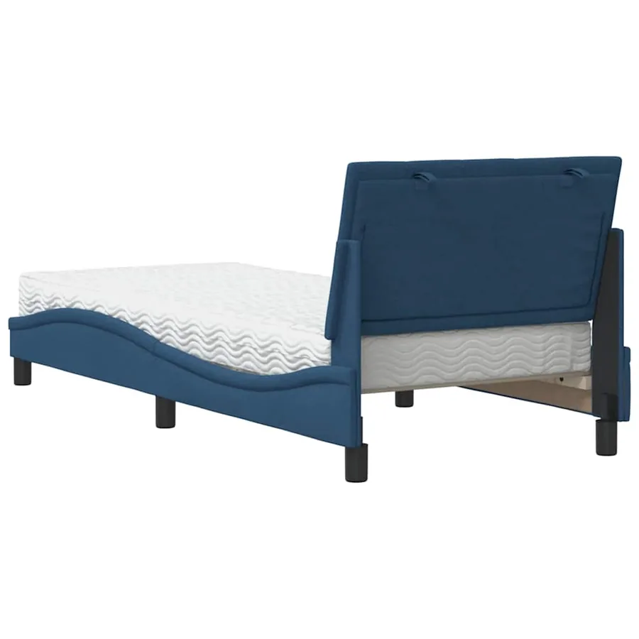 Lit avec matelas Hanko bleu 90x190 cm tissu - 7
