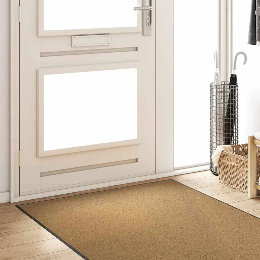 Tapis d'entrée Crème et noir 120 x 250 cm Polyamide et PVC - 3