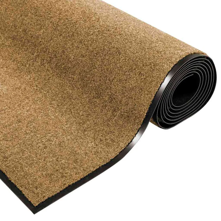 Tapis d'entrée Crème et noir 120 x 250 cm Polyamide et PVC - 5