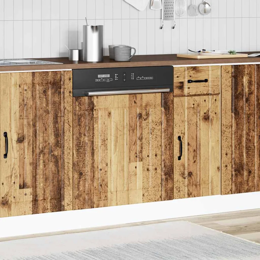 Panneau de lave-vaisselle Lucca vieux bois bois d'ingénierie - 3