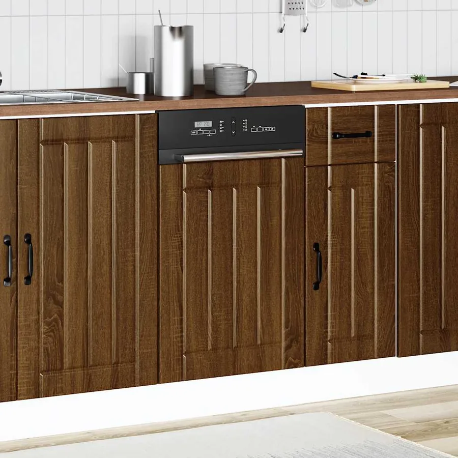 Panneau de lave-vaisselle Lucca chêne marron bois d'ingénierie - 3