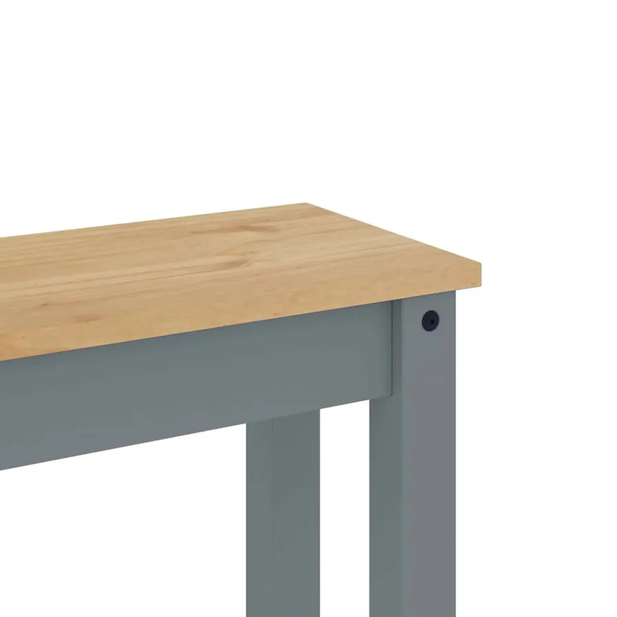 Ensemble à manger PANAMA 3 pcs gris bois de pin massif - 11