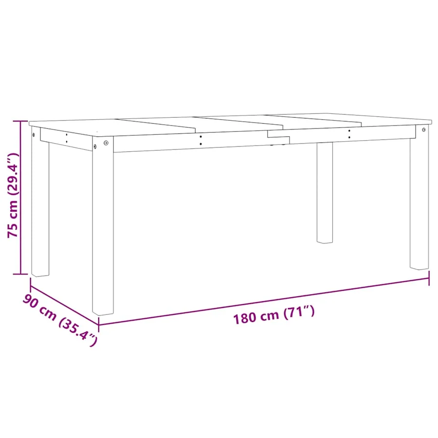 Ensemble à manger PANAMA 3 pcs gris bois de pin massif - 12