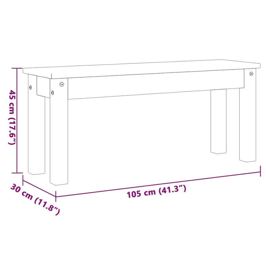 Ensemble à manger PANAMA 3 pcs gris bois de pin massif - 13
