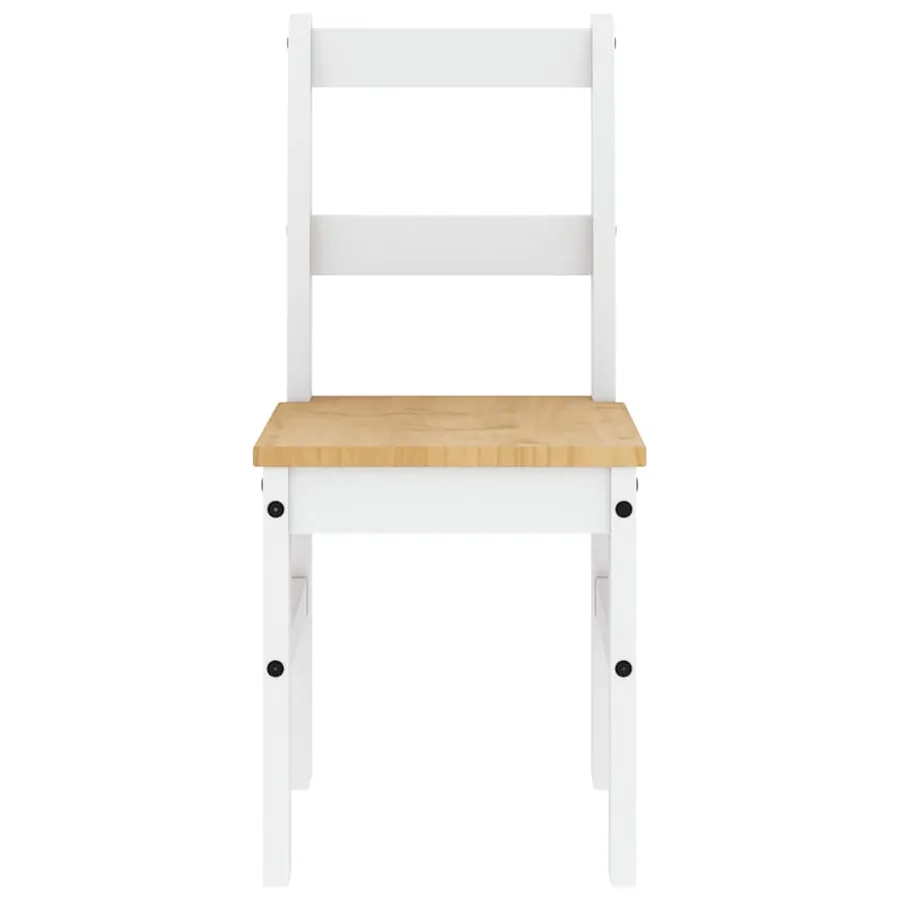 Ensemble à manger PANAMA 4 pcs blanc bois de pin massif - 11