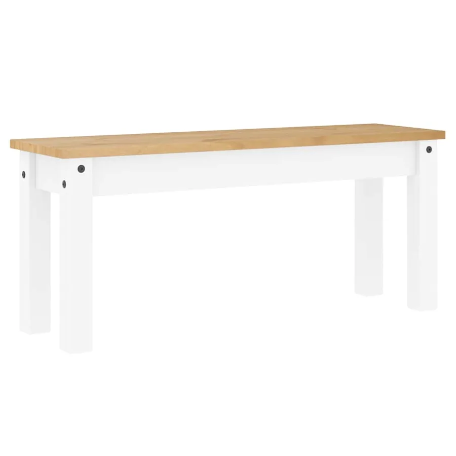 Ensemble à manger PANAMA 4 pcs blanc bois de pin massif - 5