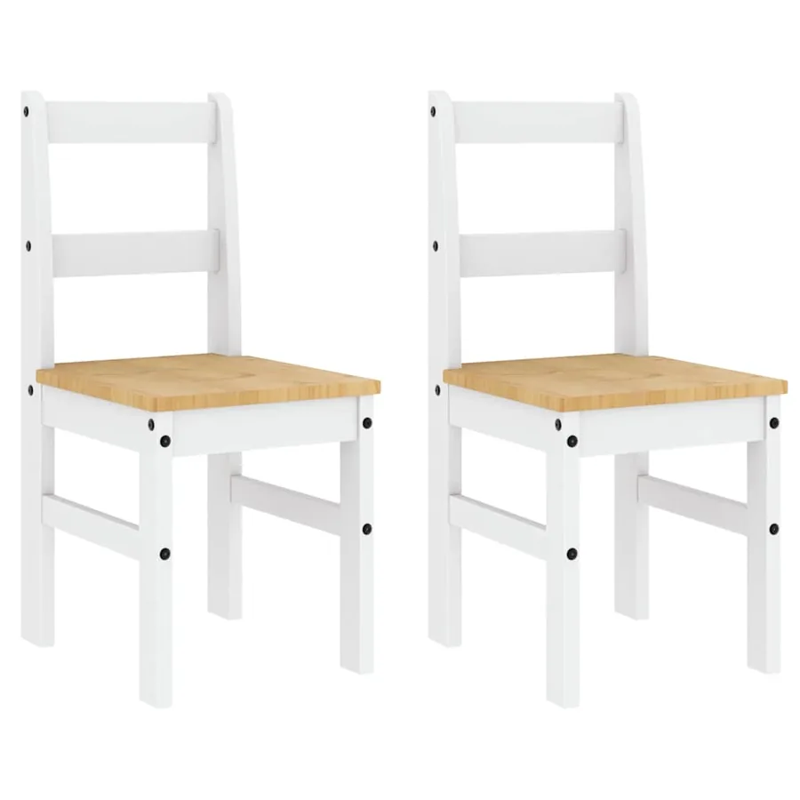 Ensemble à manger PANAMA 4 pcs blanc bois de pin massif - 7