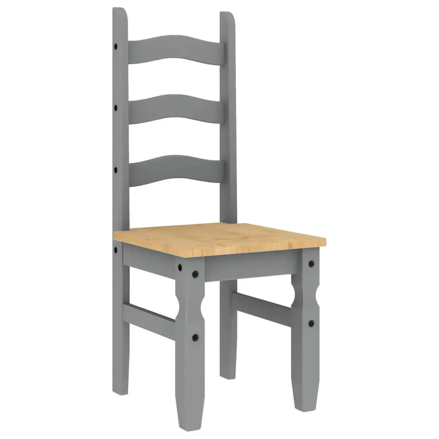 Ensemble à manger PANAMA 3 pcs gris bois de pin massif - 6