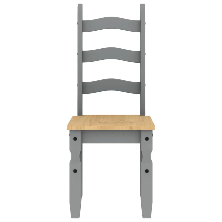 Ensemble à manger PANAMA 3 pcs gris bois de pin massif - 8