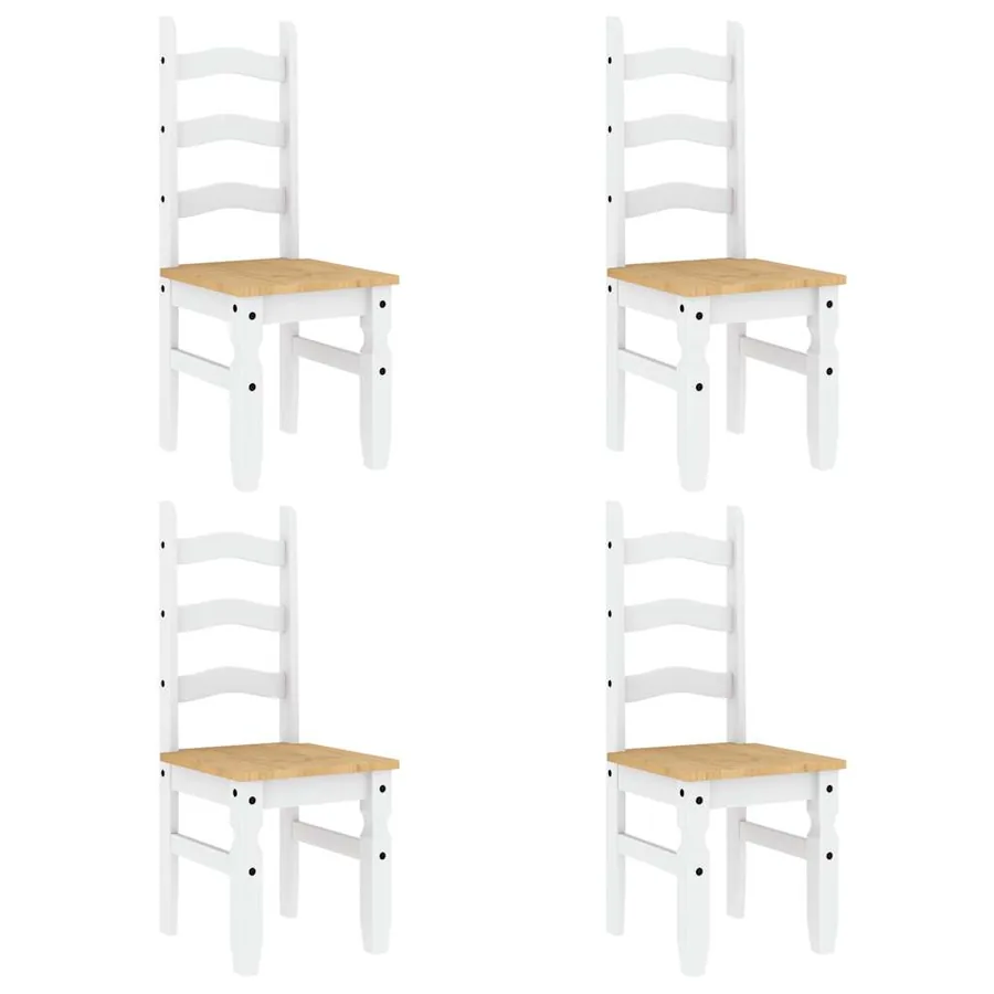 Ensemble à manger PANAMA 5 pcs blanc bois de pin massif - 4