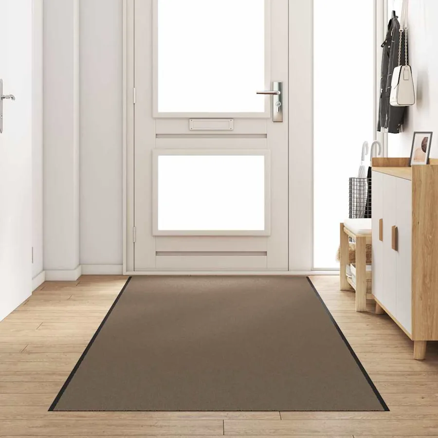 Tapis d'entrée Beige et Noir 120 x 400 cm 100% Polyamide