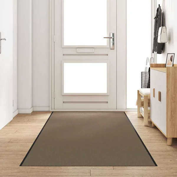 Tapis d'entrée Beige et Noir 120 x 400 cm 100% Polyamide