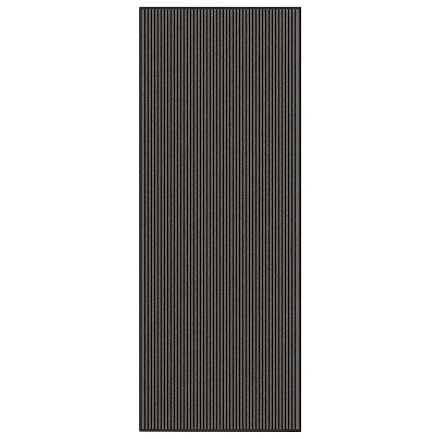 Paillasson noir et gris à rayures 115x300 cm