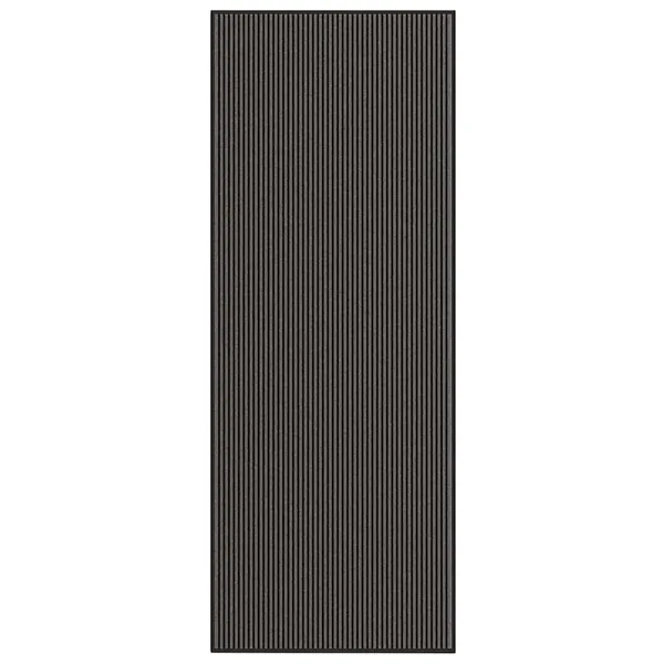 Paillasson noir et gris à rayures 115x300 cm