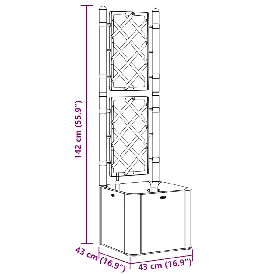 Lit surélevé de jardin treillis système d'arrosage Anthracite - 10