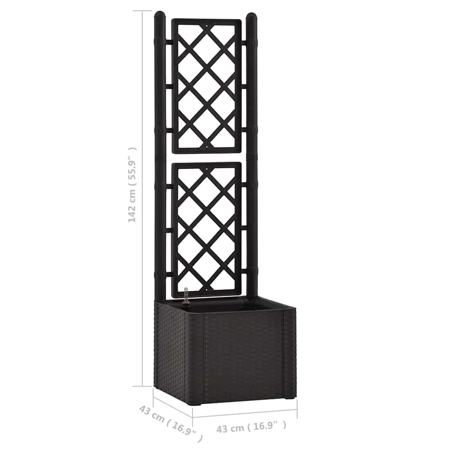 Lit surélevé de jardin treillis système d'arrosage Anthracite - 9