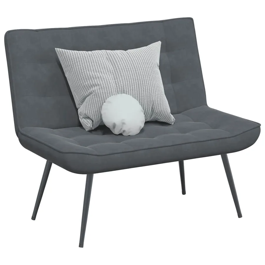 Banc gris foncé 110x74x84 cm velours