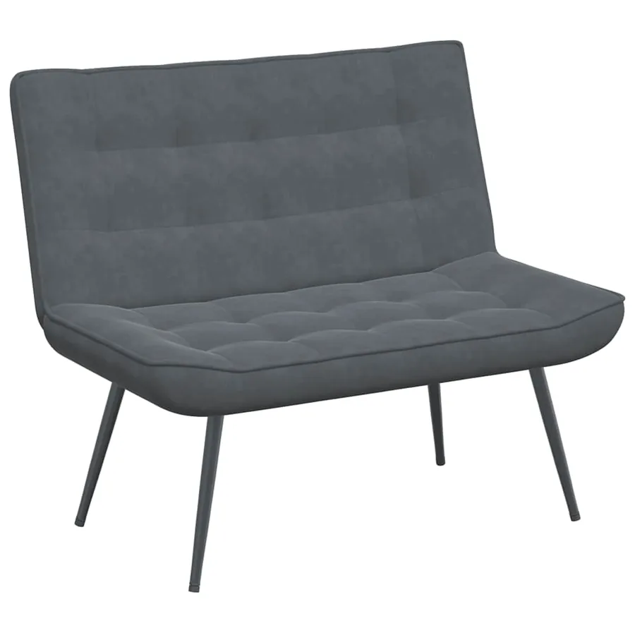 Banc gris foncé 110x74x84 cm velours - 2