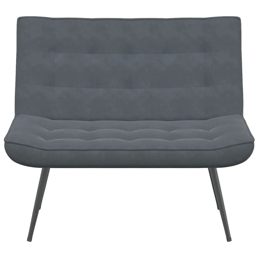 Banc gris foncé 110x74x84 cm velours - 4