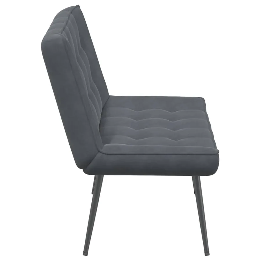 Banc gris foncé 110x74x84 cm velours - 5