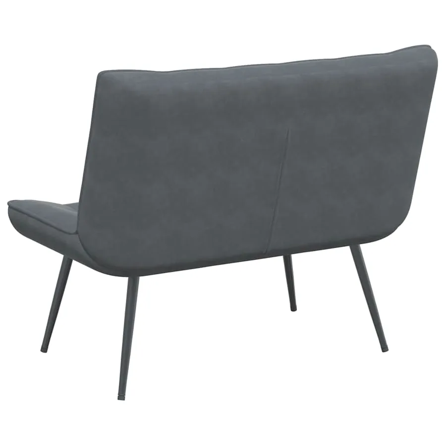 Banc gris foncé 110x74x84 cm velours - 6