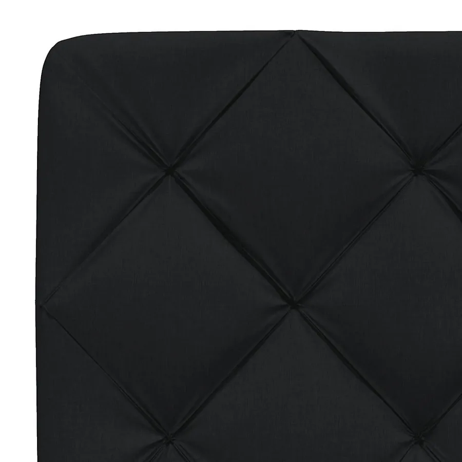 Lit avec matelas noir 100x200 cm tissu - 11