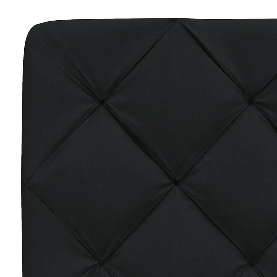 Cadre de lit sans matelas noir 100x200 cm tissu - 11