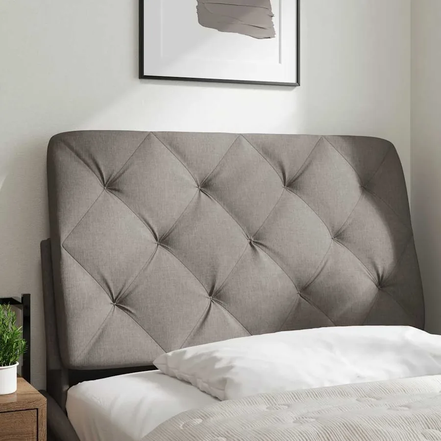 Coussin de tête de lit taupe 80 cm tissu - 2
