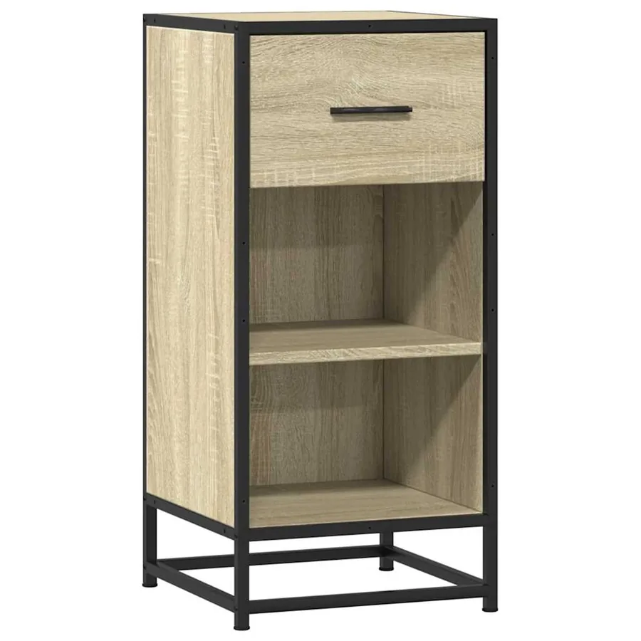 Buffet chêne sonoma 35,5x35x76 cm bois d'ingénierie et métal - 2