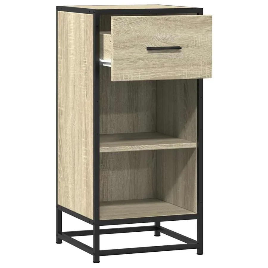 Buffet chêne sonoma 35,5x35x76 cm bois d'ingénierie et métal - 5