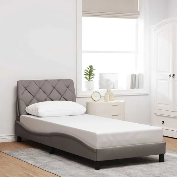 Cadre de lit sans matelas taupe 80x200 cm tissu
