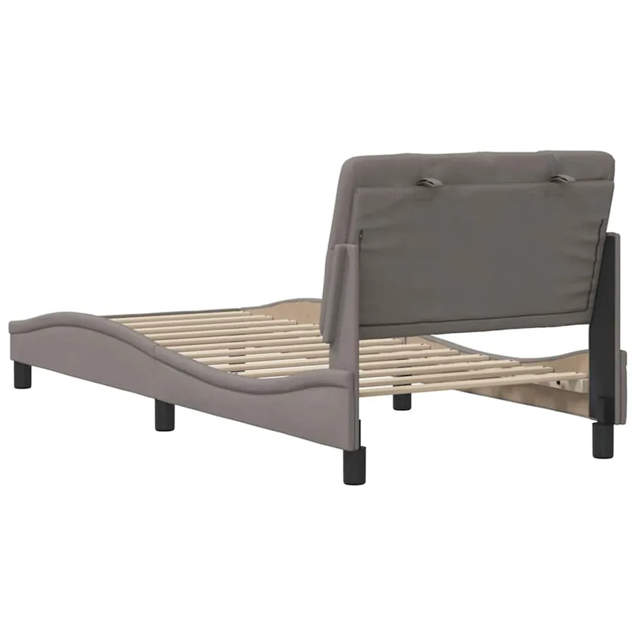 Cadre de lit sans matelas taupe 80x200 cm tissu - 9
