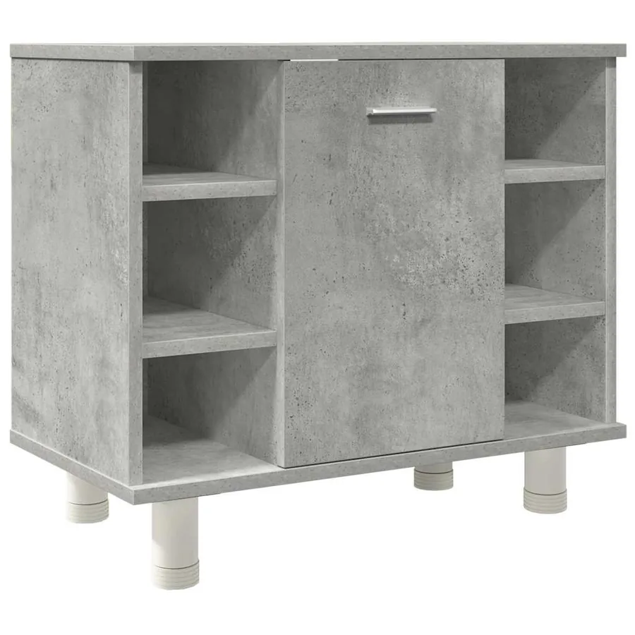 Ensemble de meubles de salle de bain 3 pcs gris béton - 6