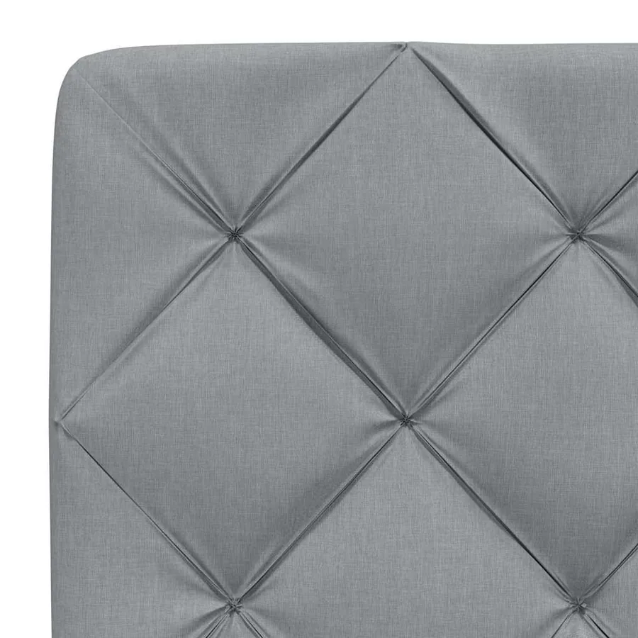 Cadre de lit sans matelas gris clair 140x190 cm tissu - 11